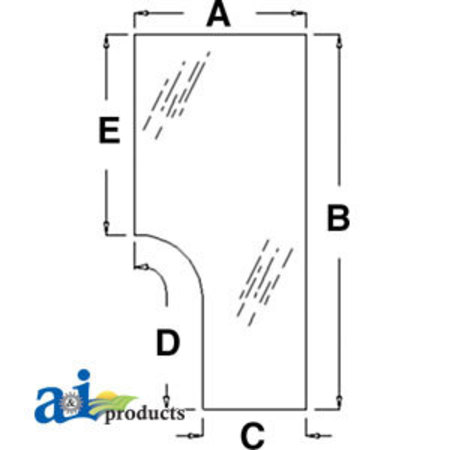 A & I PRODUCTS Glass, Door (LH) 62.5" x35" x4.5" A-82000396